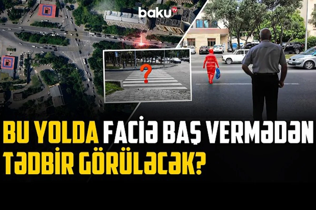 Bakının mərkəzi prospektində təhlükə - VİDEO