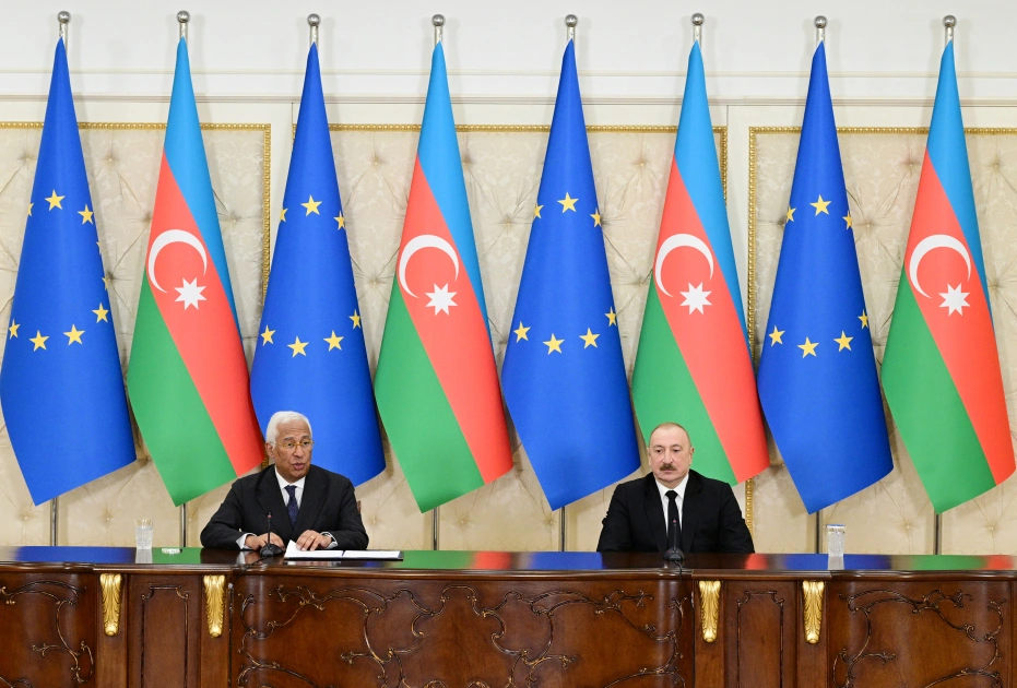 İlham Əliyev və Avropa İttifaqı Şurasının Prezidenti mətbuata bəyanatlarla çıxış ediblər - YENİLƏNİB