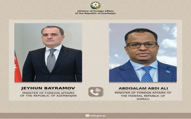 Ceyhun Bayramov somalili həmkarı ilə İrandan Azərbaycana edilmiş dron hücumu ilə bağlı müzakirə aparıb