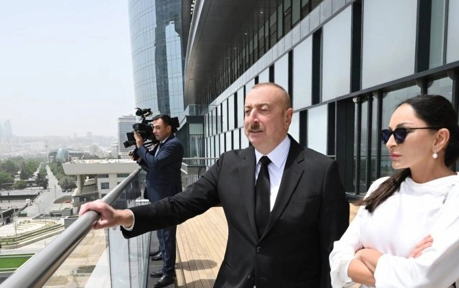 İlham Əliyev və Mehriban Əliyeva Bişkekdə 6-cı Dünya Köçəri Oyunlarının açılış mərasimində iştirak edir