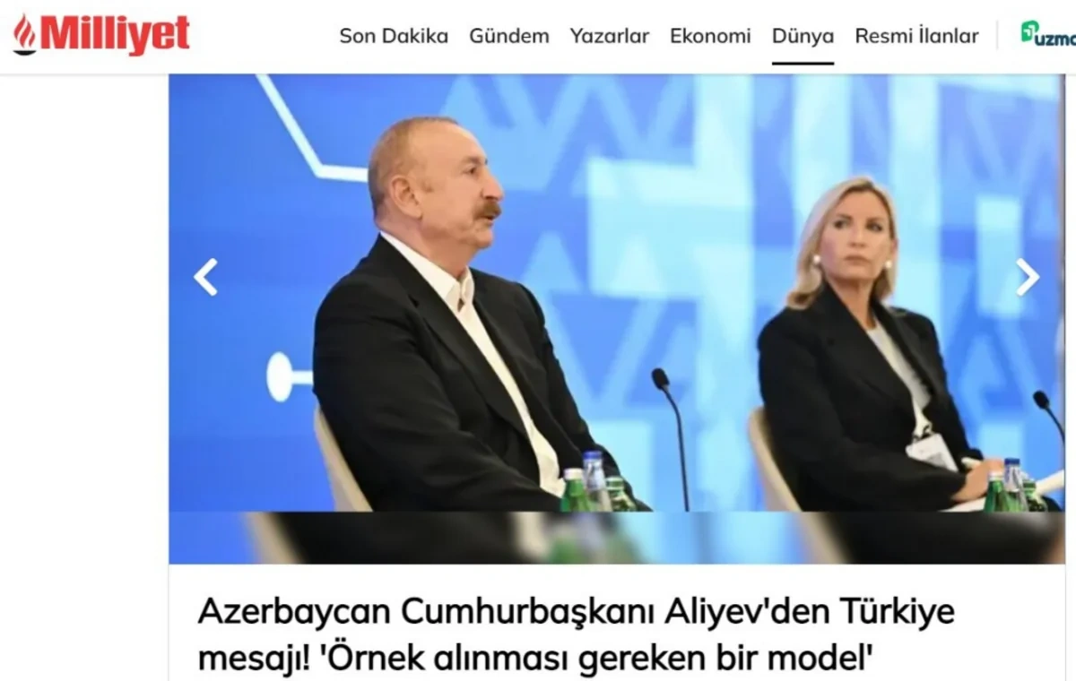 Prezidentin IV Şuşa Qlobal Media Forumundakı çıxışı Türkiyə mediasının diqqət mərkəzindəd - FOTO