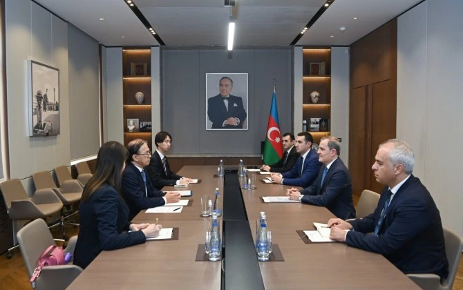 Ceyhun Bayramov Yaponiya səfirini diplomatik missiyasının başa çatması münasibətilə qəbul edib