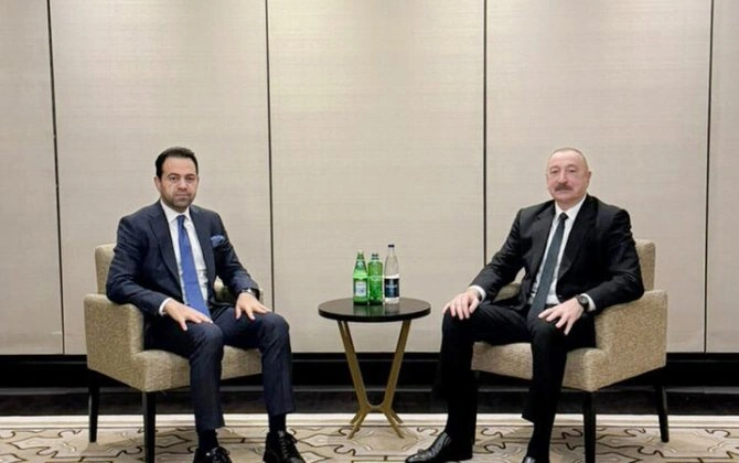 İlham Əliyev Əbu-Dabidə Müsəlman Ağsaqqalları Şurasının baş katibi ilə görüşdü
