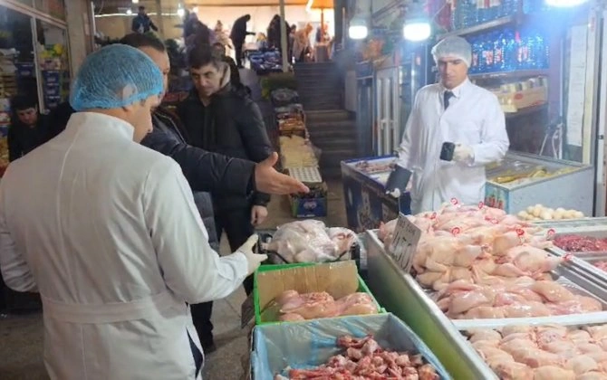 Xırdalan bazarında yoxlama aparıldı - VİDEO