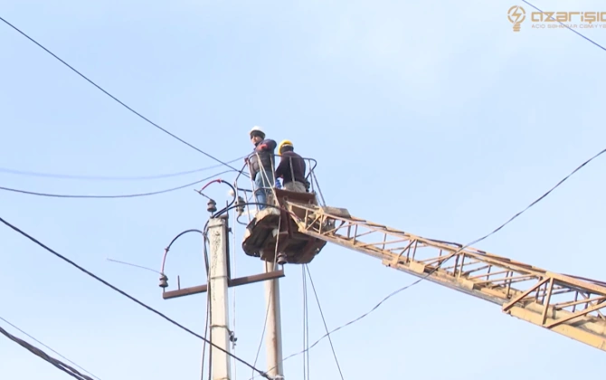 "Azərişıq" Ağcabədinin bir sıra kəndlərinin elektrik şəbəkəsini yeniləyir - VİDEO