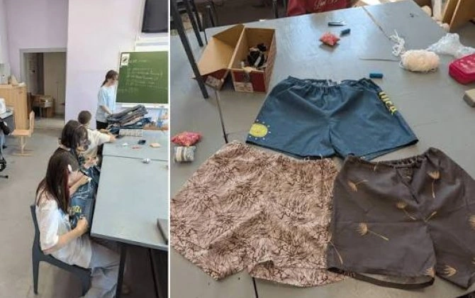 Rusiyada 5-6-cı sinif şagirdlərinə işğalçı Putin ordusunun əsgərləri üçün alt paltarları tikdirirlər...-FOTOLAR
