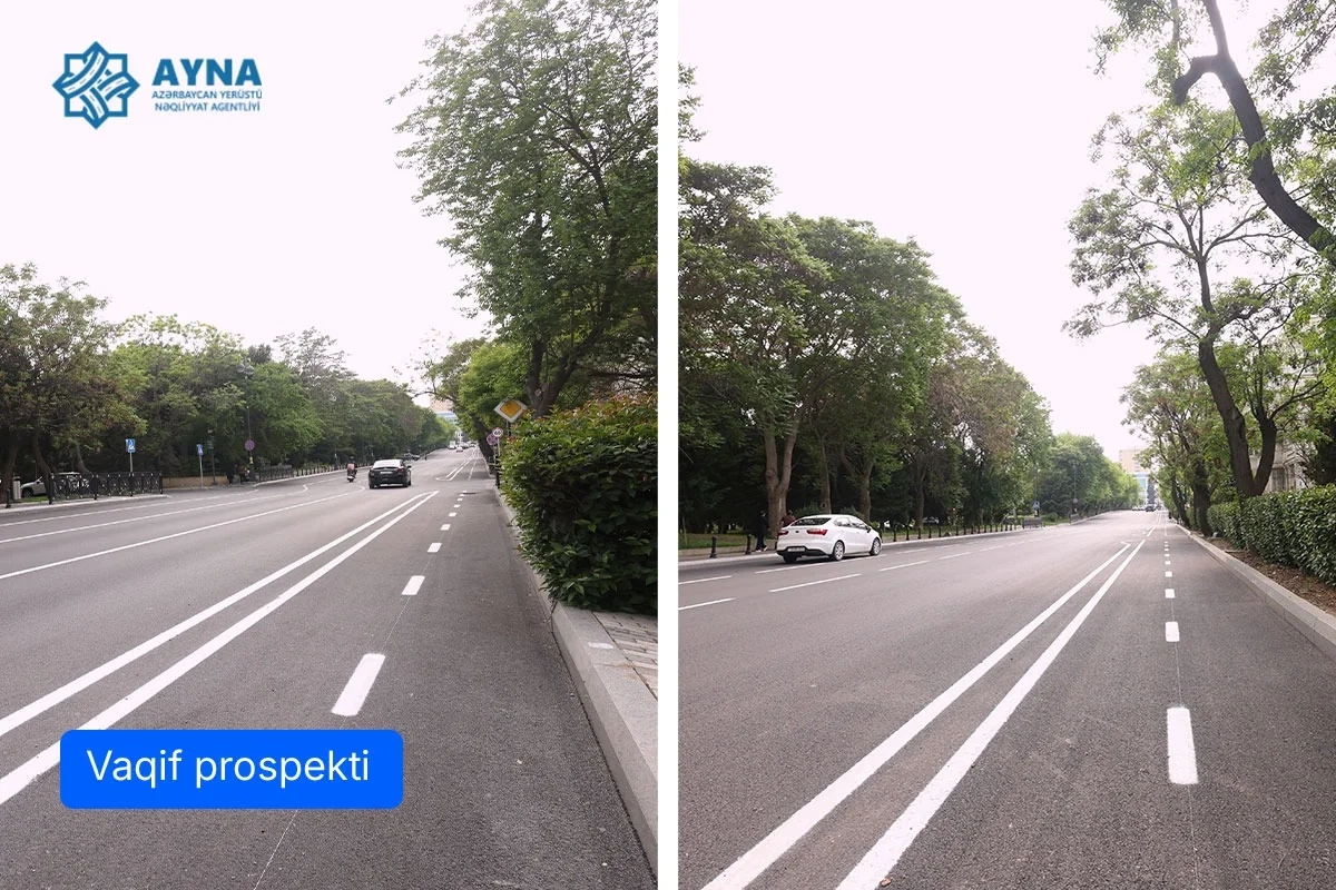 Bakının daha bir prospekt və küçəsində velosiped zolaqları salındı - FOTO