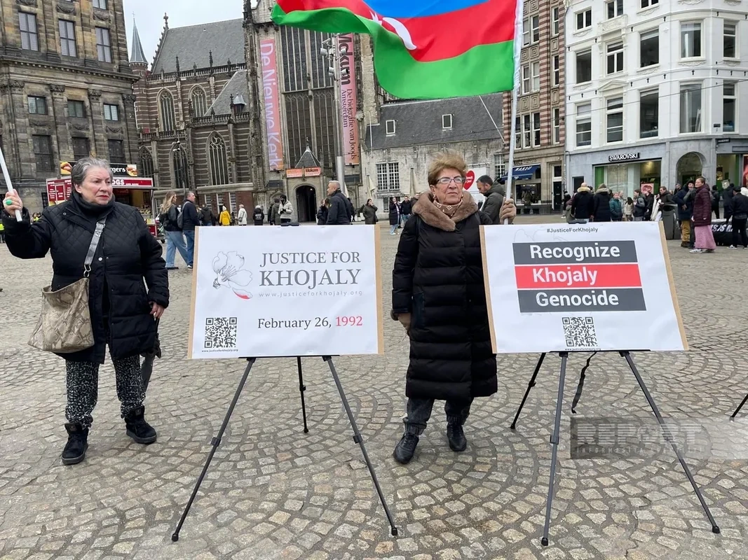 Amsterdamın mərkəzi meydanında "Xocalıya ədalət" aksiyası keçirilib