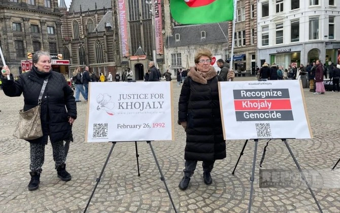Amsterdamın mərkəzi meydanında "Xocalıya ədalət" aksiyası keçirilib - FOTO