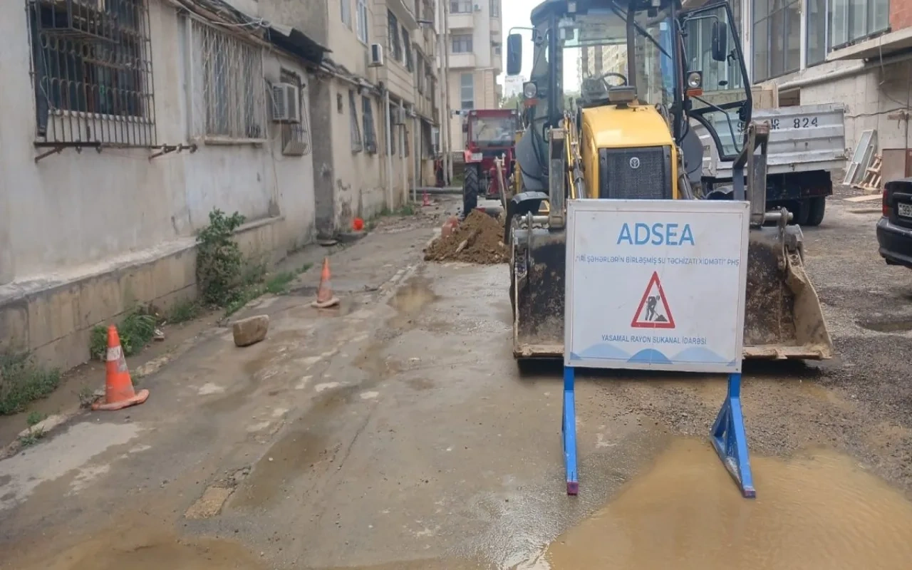 Yasamalda su xəttində baş verən qəza aradan qaldırılır - FOTO