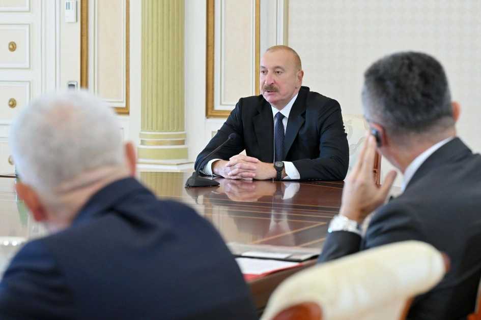 İlham Əliyev TDT ölkələrinin təhlükəsizlik üzrə rəhbər şəxslərini qəbul etdi - FOTOLAR