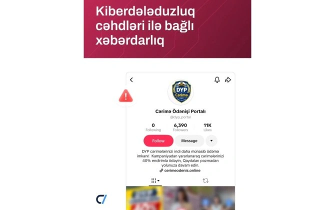 ETX kiberdələduzluq cəhdləri ilə bağlı vətəndaşlara xəbərdarlıq edib - FOTO