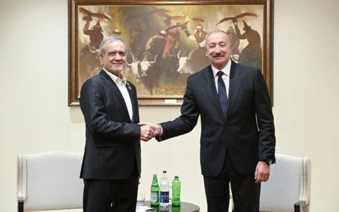 Bişkekdə Azərbaycan və İran prezidentlərinin görüşü olub - FOTO - YENİLƏNİB