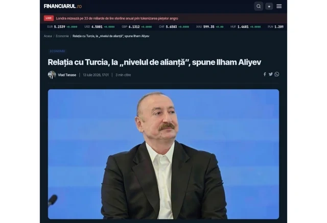 Rumıniya nəşri İlham Əliyevin Azərbaycan-Türkiyə münasibətləri ilə bağlı səsləndirdiyi fikirləri işıqlandırıb - FOTO