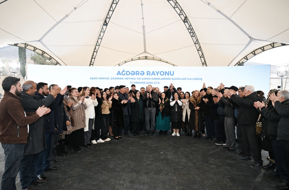 Prezident Ağdərənin Aşağı Oratağ, Çıldıran, Heyvalı və Çapar kəndlərinin sakinləri ilə görüşüb - FOTO