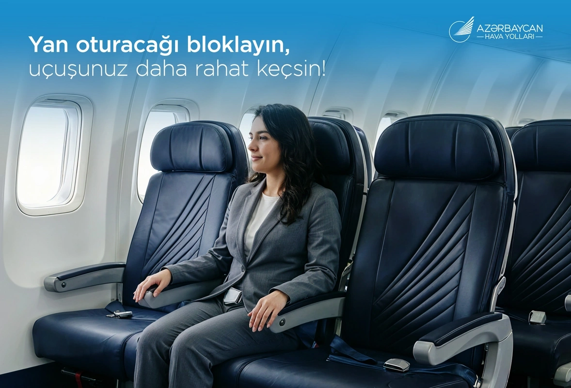 AZAL səyahət rahatlığını artırır: Sərnişinlər artıq yan oturacağı əvvəlcədən bloklaya bilərlər