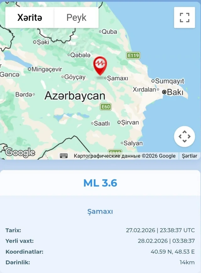 Azərbaycanda zəlzələ oldu - YENİLƏNİB