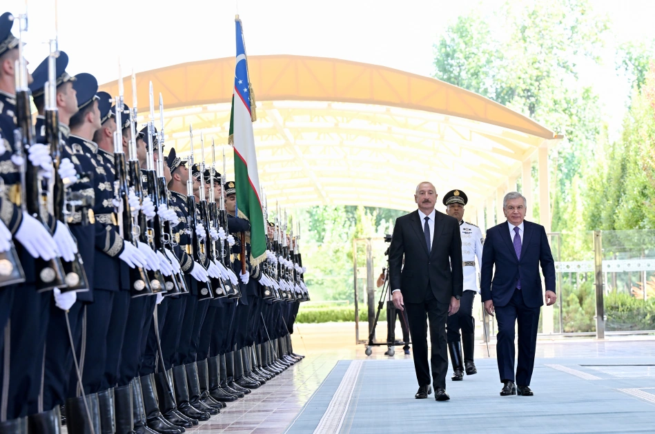 Daşkənddə Prezident İlham Əliyevin rəsmi qarşılanma mərasimi oldu - FOTOLAR