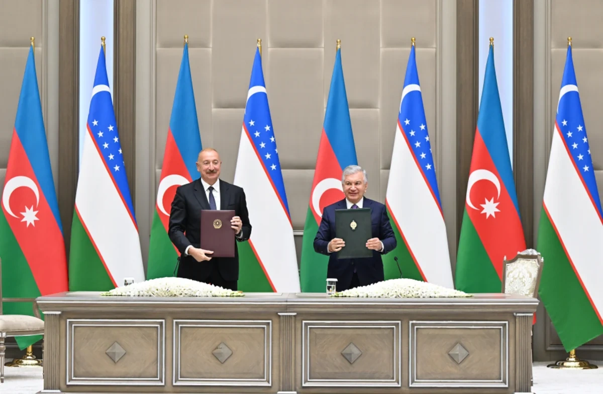 Daşkənddə Azərbaycan-Özbəkistan sənədlərinin imzalanması və mübadiləsi mərasimi olub - FOTO