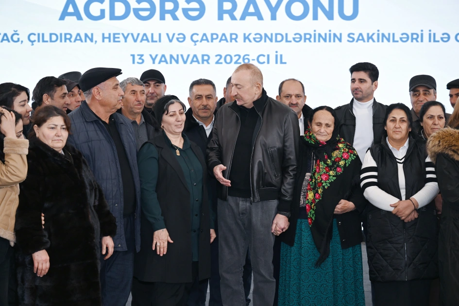 Prezident Ağdərənin Aşağı Oratağ, Çıldıran, Heyvalı və Çapar kəndlərinin sakinləri ilə görüşüb - FOTO