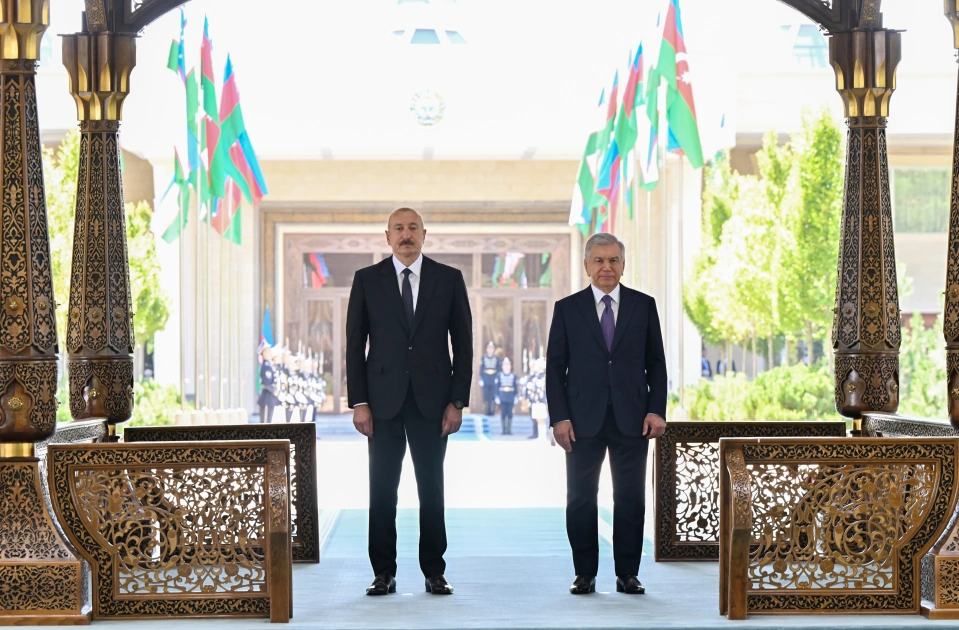 Daşkənddə Prezident İlham Əliyevin rəsmi qarşılanma mərasimi oldu - FOTOLAR