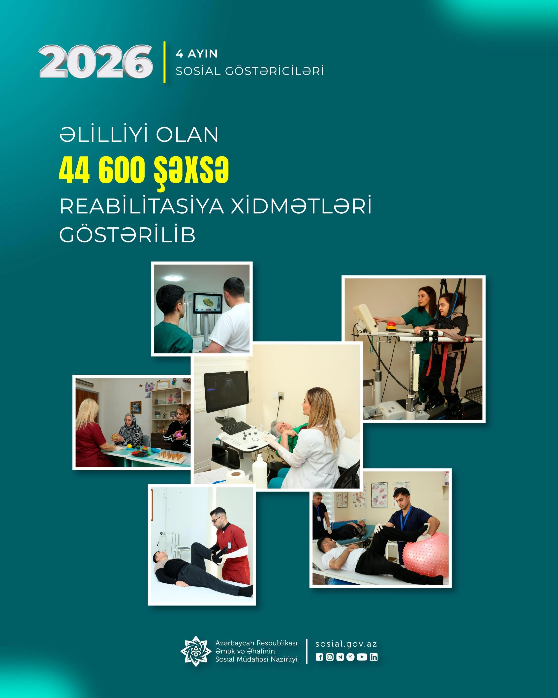 Yanvar-aprel aylarında əlilliyi olan 44,6 min şəxsə reabilitasiya xidmətləri göstərilib - FOTO