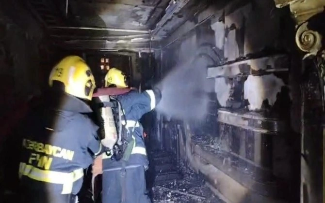 Bakıda yaşayış binasında yanğın olub