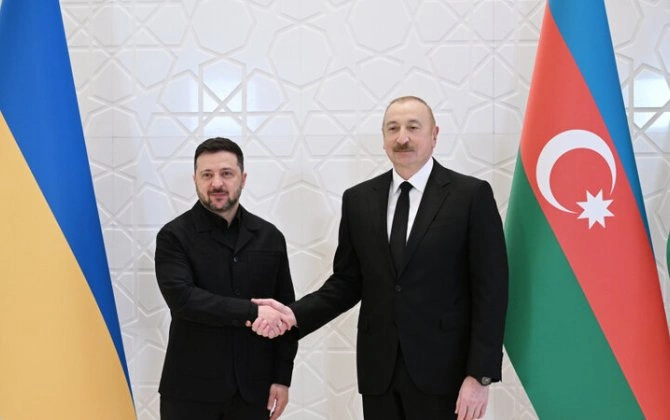 Azərbaycan və Ukrayna prezidentləri mətbuata bəyanatlarla çıxış ediblər