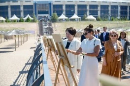 Mehriban Əliyeva Çolpon-Ata şəhərində “Altın-Balalık” sağlamlıq və reabilitasiya mərkəzi ilə tanış olub - FOTO
