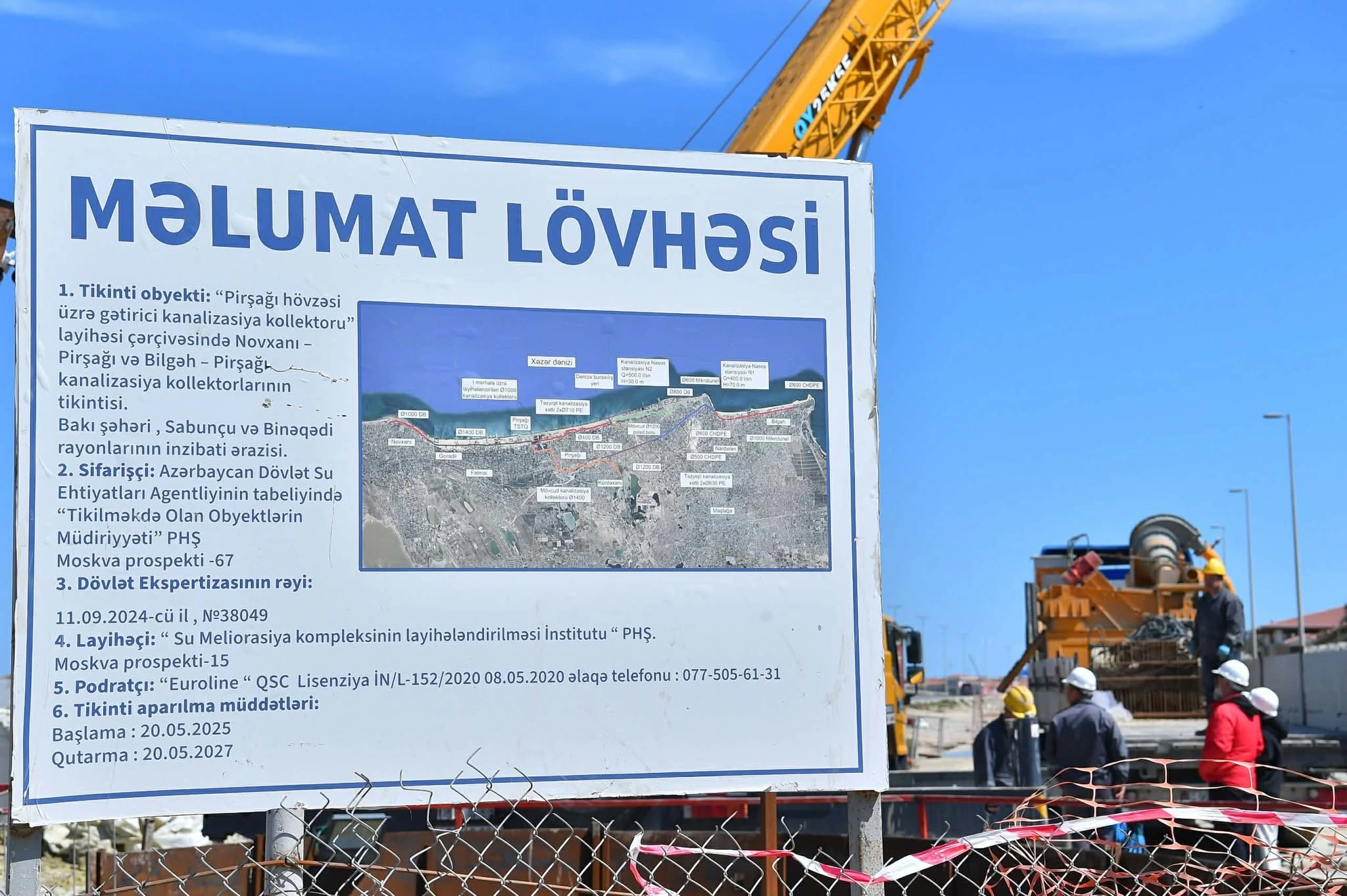 Pirşağı hövzəsi üzrə kanalizasiya kollektorları və tullantı sutəmizləyici qurğu tikilir - FOTO/VİDEO