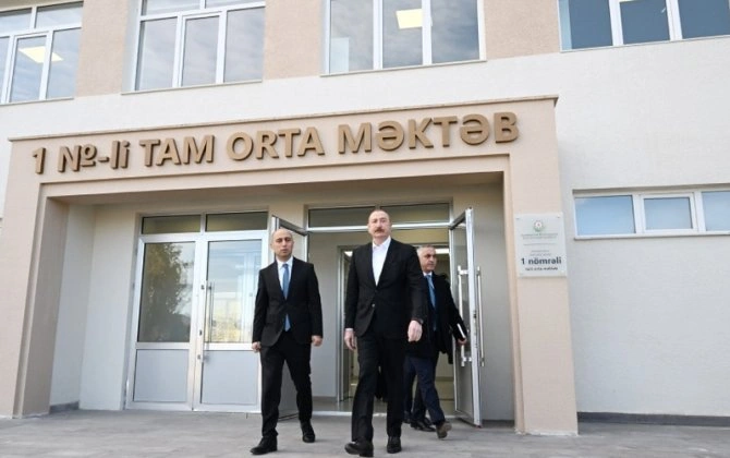 Kərkicahan qəsəbə 1 nömrəli tam orta məktəbin binası istifadəyə verild