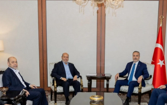 Hakan Fidan HƏMAS nümayəndə heyəti ilə görüşüb