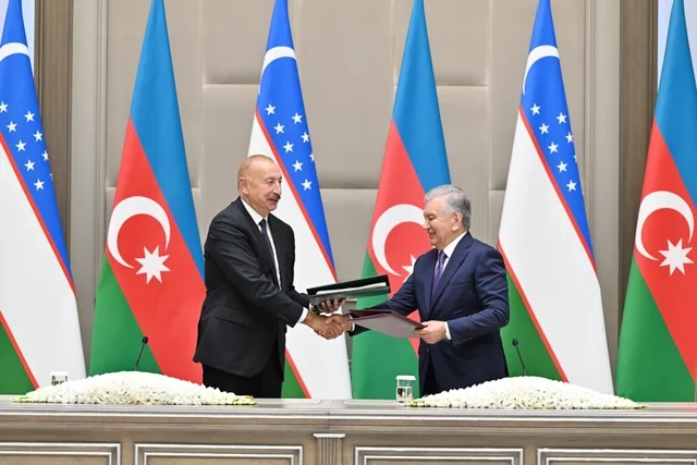 Daşkənddə Azərbaycan-Özbəkistan sənədlərinin imzalanması və mübadiləsi mərasimi olub - FOTO