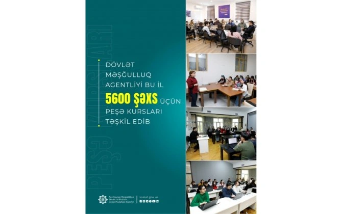 Dövlət Məşğulluq Agentliyi bu il 5600 şəxs üçün peşə kursları təşkil edib