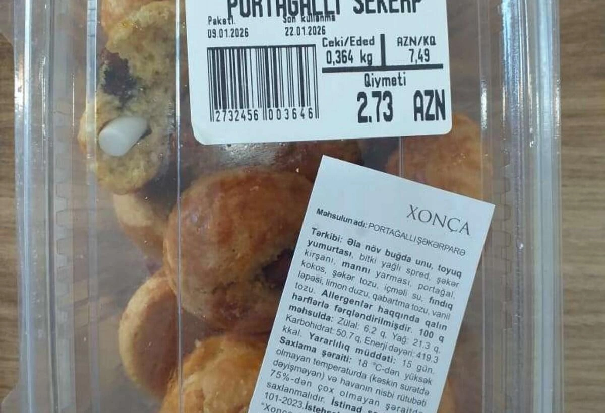 “Araz"dan alınan şirniyyatdan plastik qapaq çıxdı - FOTO