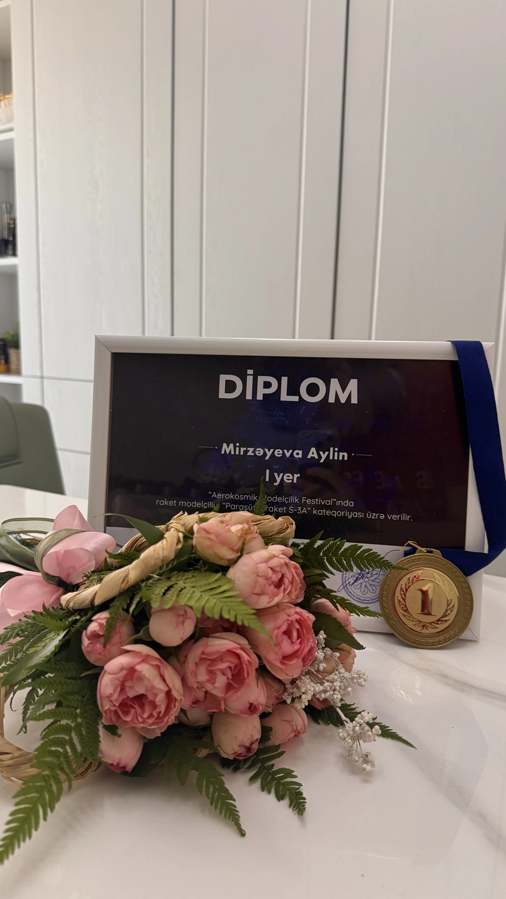 Şəhid övladı Mirzəyeva Aylin Elçin qızı Aerokosmik Modelçilik Festivalında I yerə layiq görülüb