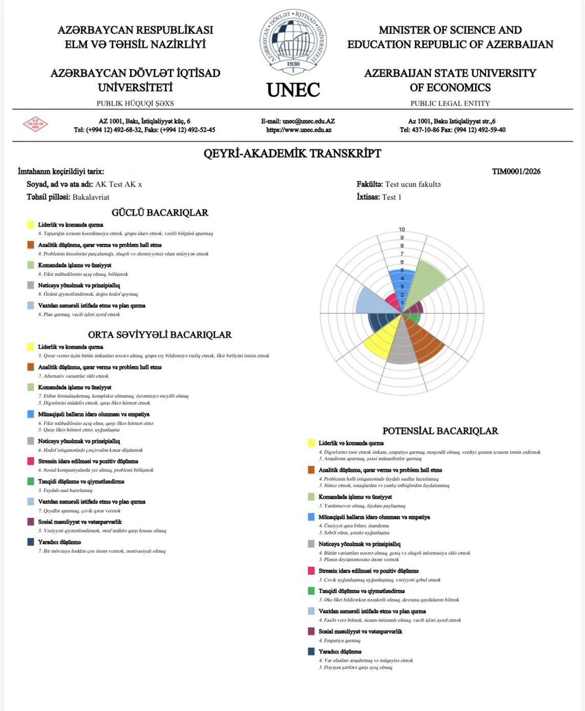 Regionda ilk: UNEC məzunlarına “Qeyri-akademik transkript” veriləcək - FOTO