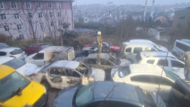 İstanbulda 14 avtomobil yandı