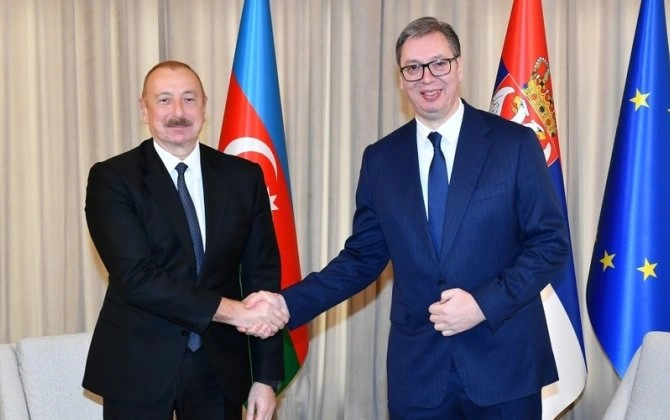 İlham Əliyevlə Aleksandar Vuçiç arasında təkbətək görüş başlayıb
