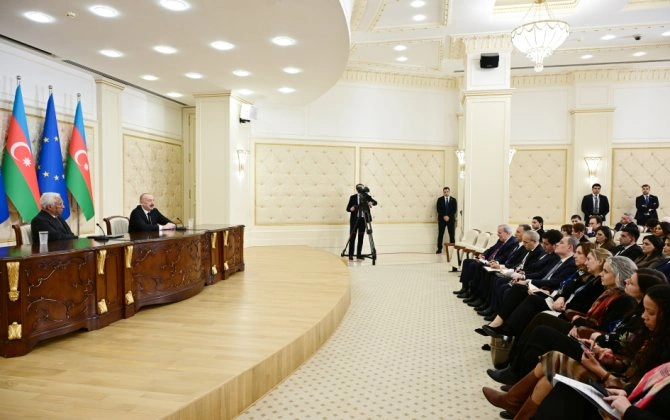 İlham Əliyev və Avropa İttifaqı Şurasının Prezidenti mətbuata bəyanatlarla çıxış ediblər - YENİLƏNİB