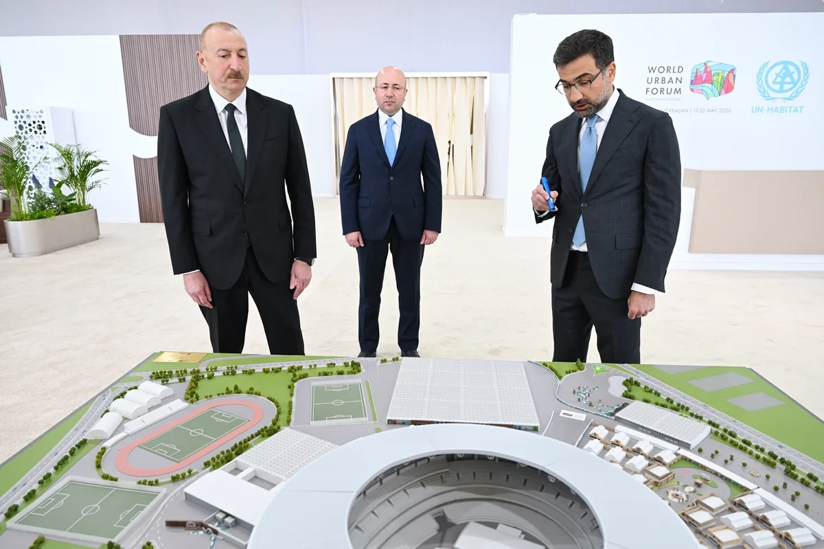 İlham Əliyev Bakı Olimpiya Stadionunun ərazisində WUF13 ilə bağlı görülən işlərlə tanış oldu - FOTO