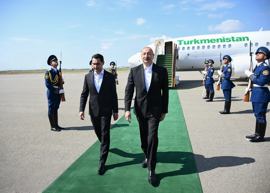 İlham Əliyev və Sərdar Berdiməhəmmədov Füzulidə - FOTO