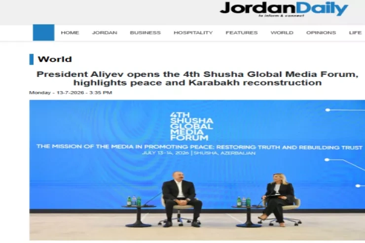İordaniya mediası Şuşa Qlobal Media Forumunda Prezident İlham Əliyevin çıxışını işıqlandırıb - FOTO