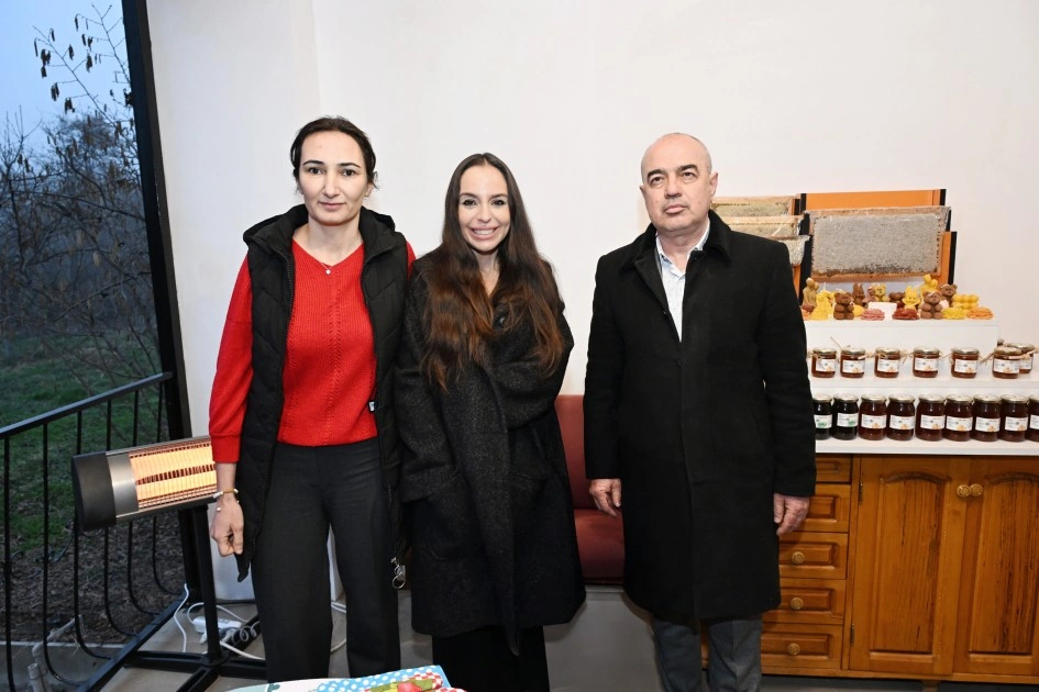 Leyla Əliyeva Qubada arıçı ailəsinin qonağı oldu - FOTOLAR