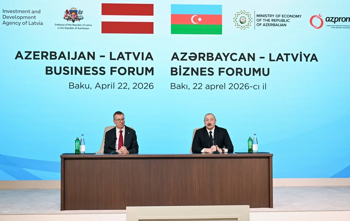 İlham Əliyev və Edqars Rinkeviçsin iştirakı ilə Azərbaycan-Latviya biznes-forumu keçirilib - FOTO - YENİLƏNİB