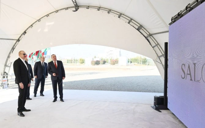 Prezident Ağdam Sənaye Parkında “Saloğlu Qarabağ” MMC-nin istehsal müəssisəsinin təməlini qoyub