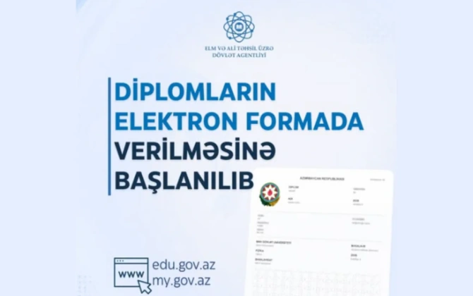 Ali təhsil pilləsində məzunlara elektron diplomların verilməsinə başlanılıb