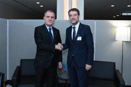 Ceyhun Bayramov Albaniyanın xarici işlər naziri ilə görüşüb - FOTO