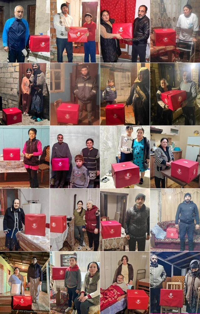 Leyla Əliyevanın təşəbbüsü ilə "Bizim Mətbəx" layihəsi çərçivəsində aztəminatlı ailələrə bayram sovqatları çatdırılıb