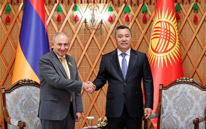 Paşinyanla Japarov Cənubi Qafqaz və Mərkəzi Asiyada təhlükəsizlik məsələlərini müzakirə edib